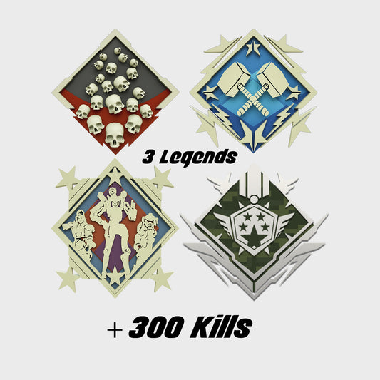 Apex Legends Boosting 20 Kill badge, 4K damage badge, Team work badge, 5 win streak Badge Plus 300 kills apex boost apex badge boost Hammer Boost